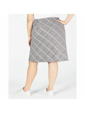 NEW Bar III Trendy Plus Size Plaid Skirt 20W